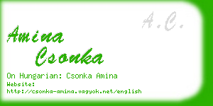 amina csonka business card